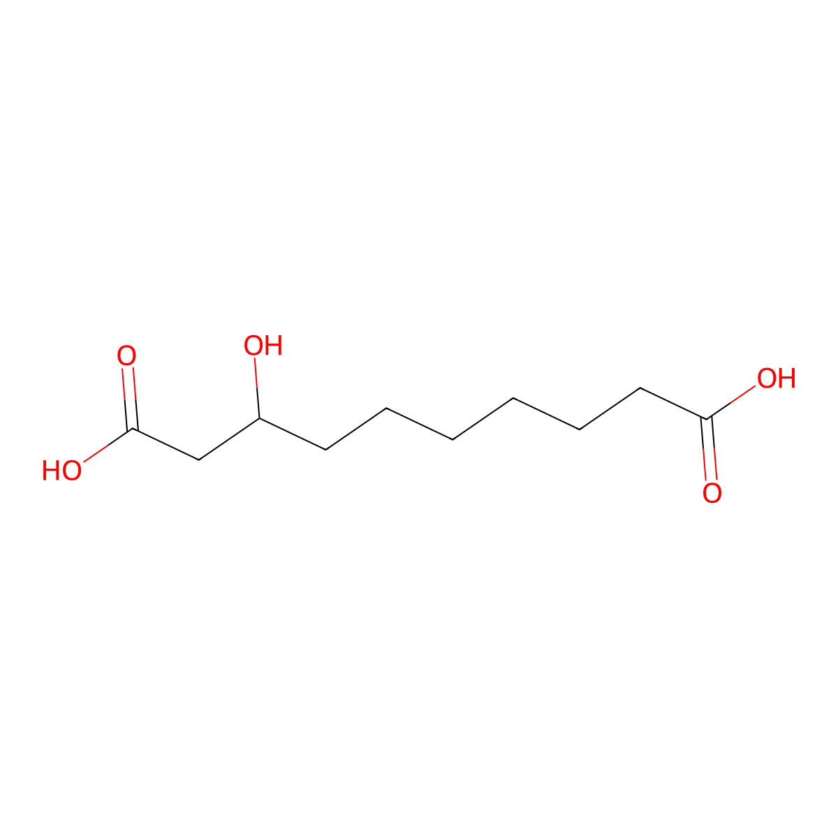 3-Hydroxysebacic acid molecular structure, CAS 73141-46-5