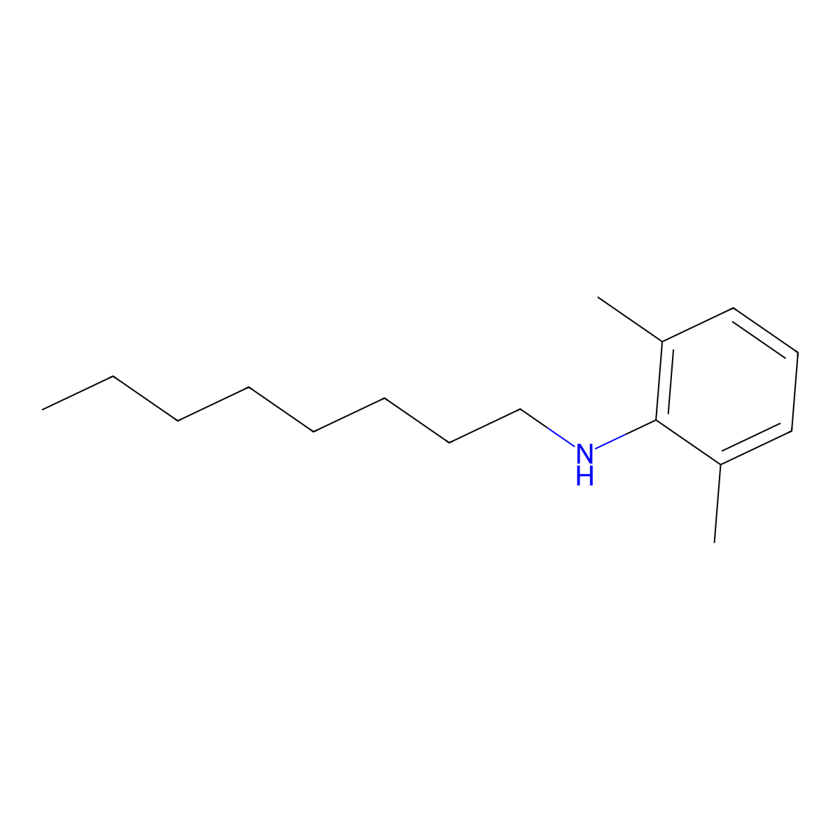 2,6-dimethyl-N-octylaniline molecular structure, CAS 73147-42-9