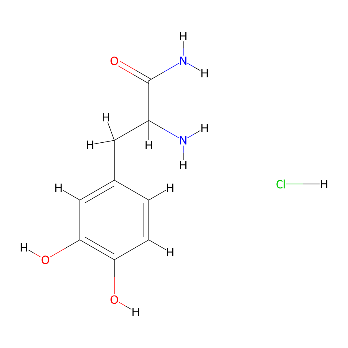 DOPA-13C2D amide hydochloride molecular structure, CAS 73148-59-1