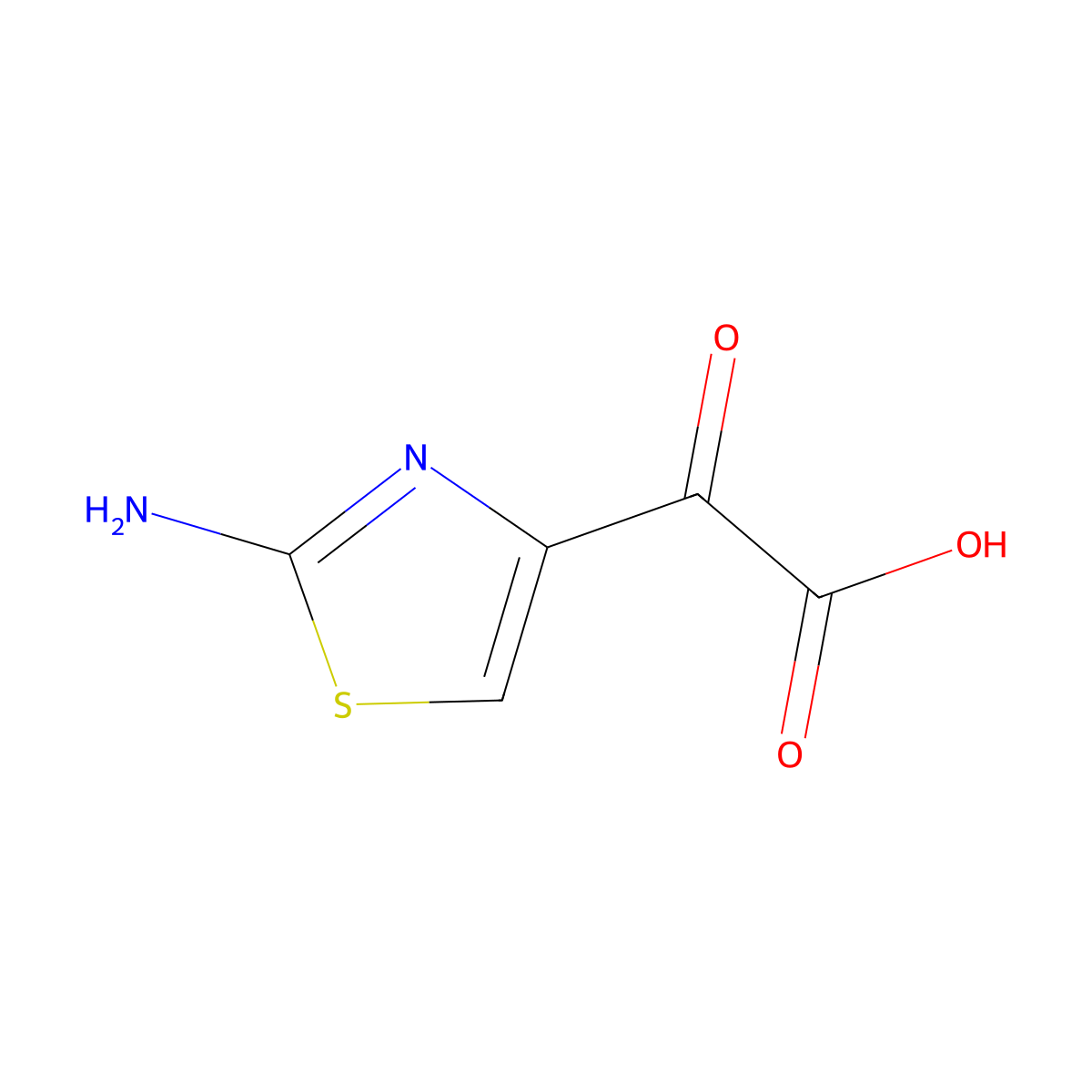 4-Thiazoleacetic acid, 2-amino-alpha-oxo- molecular structure, CAS 73150-67-1