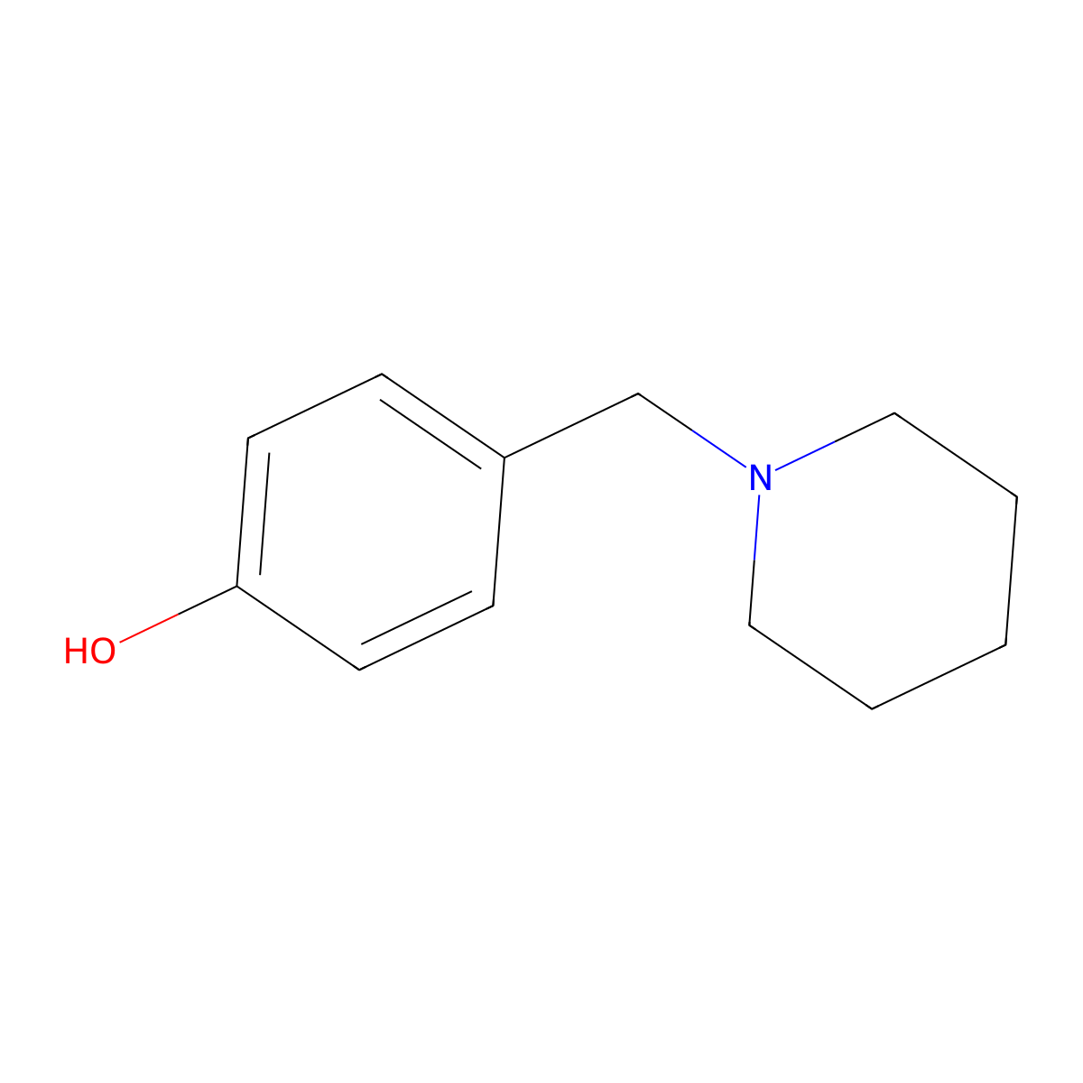 4-Piperidin-1-ylmethyl-phenol molecular structure, CAS 73152-41-7