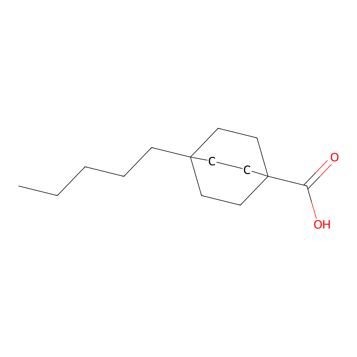 4-Pentylbicyclo[2.2.2]octane-1-carboxylic acid molecular structure, CAS 73152-70-2