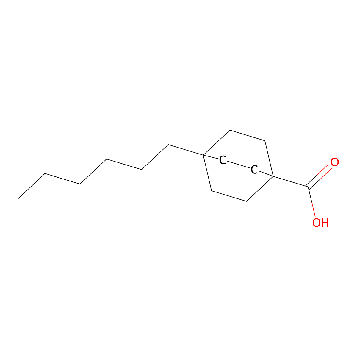 4-Hexylbicyclo[2.2.2]octane-1-carboxylic acid molecular structure, CAS 73152-71-3