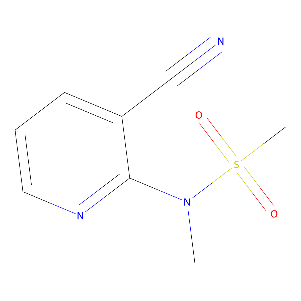 N-(3-cyanopyridin-2-yl)-N-methylmethanesulfonamide molecular structure, CAS 73161-37-2