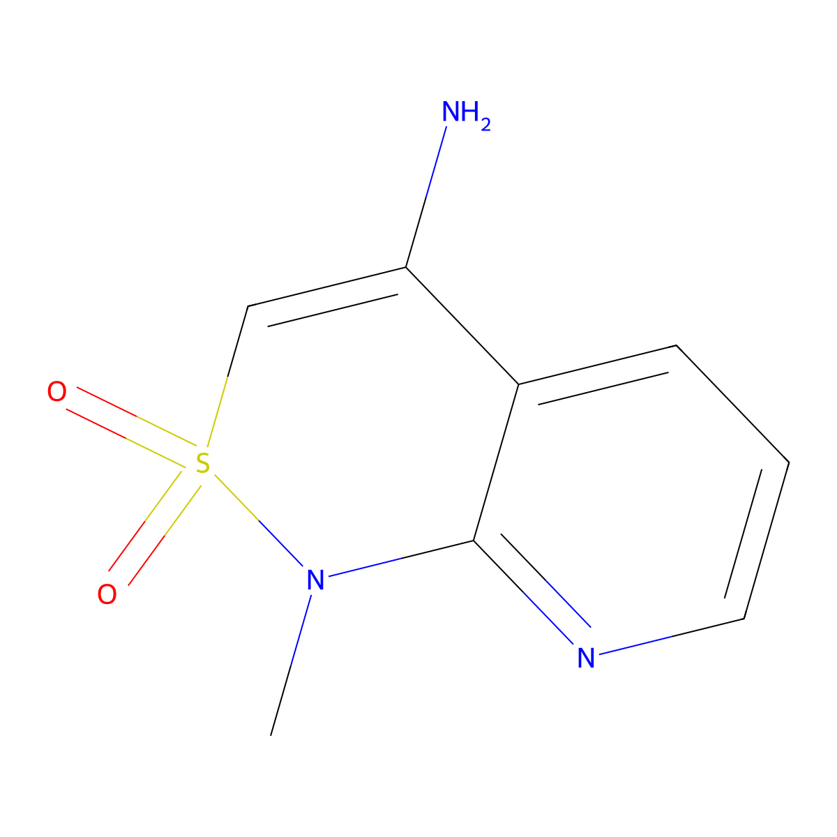 1-Methyl-2,2-dioxopyrido[2,3-c]thiazin-4-amine molecular structure, CAS 73161-38-3