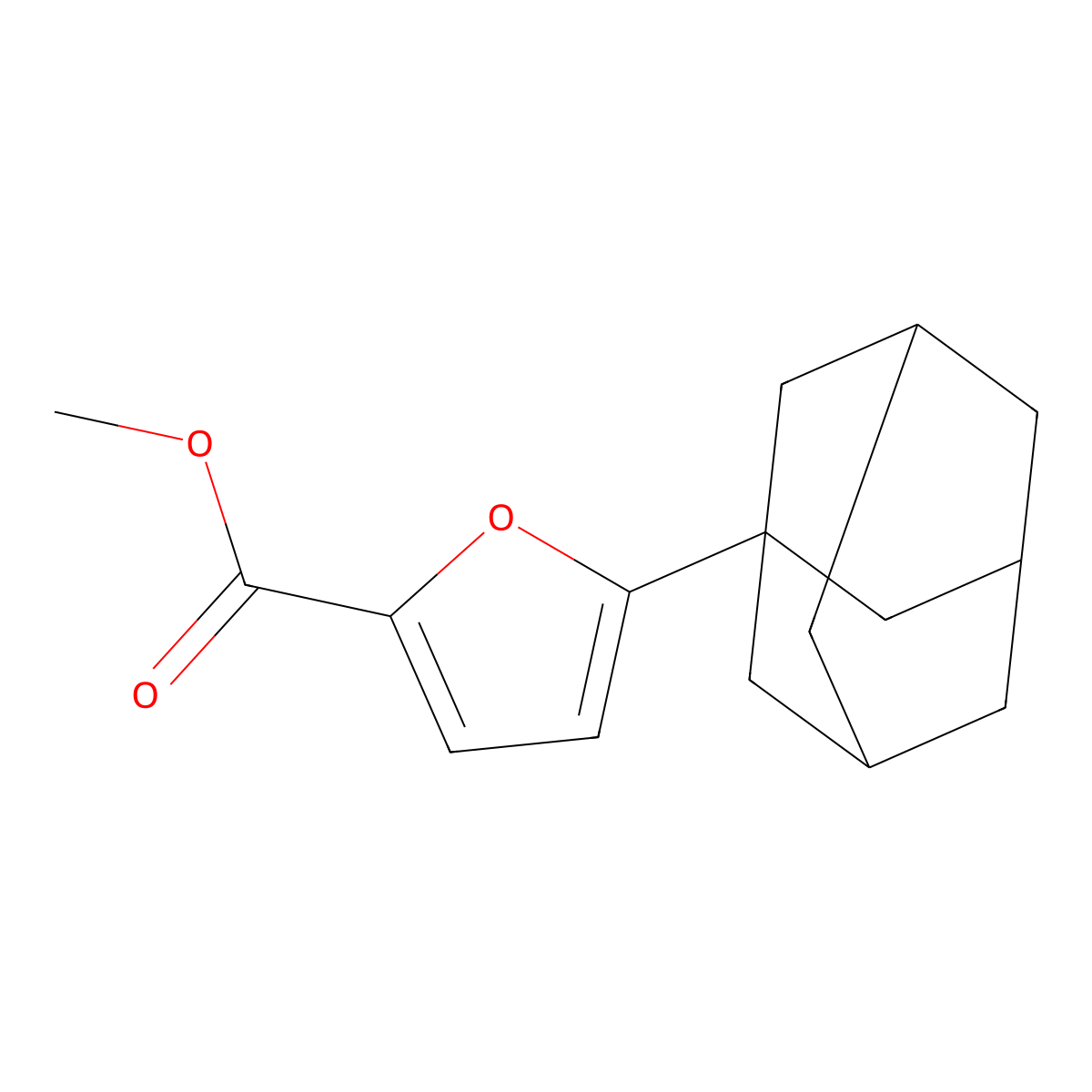 Methyl 5-(1-adamantyl)-2-furoate molecular structure, CAS 73163-86-7