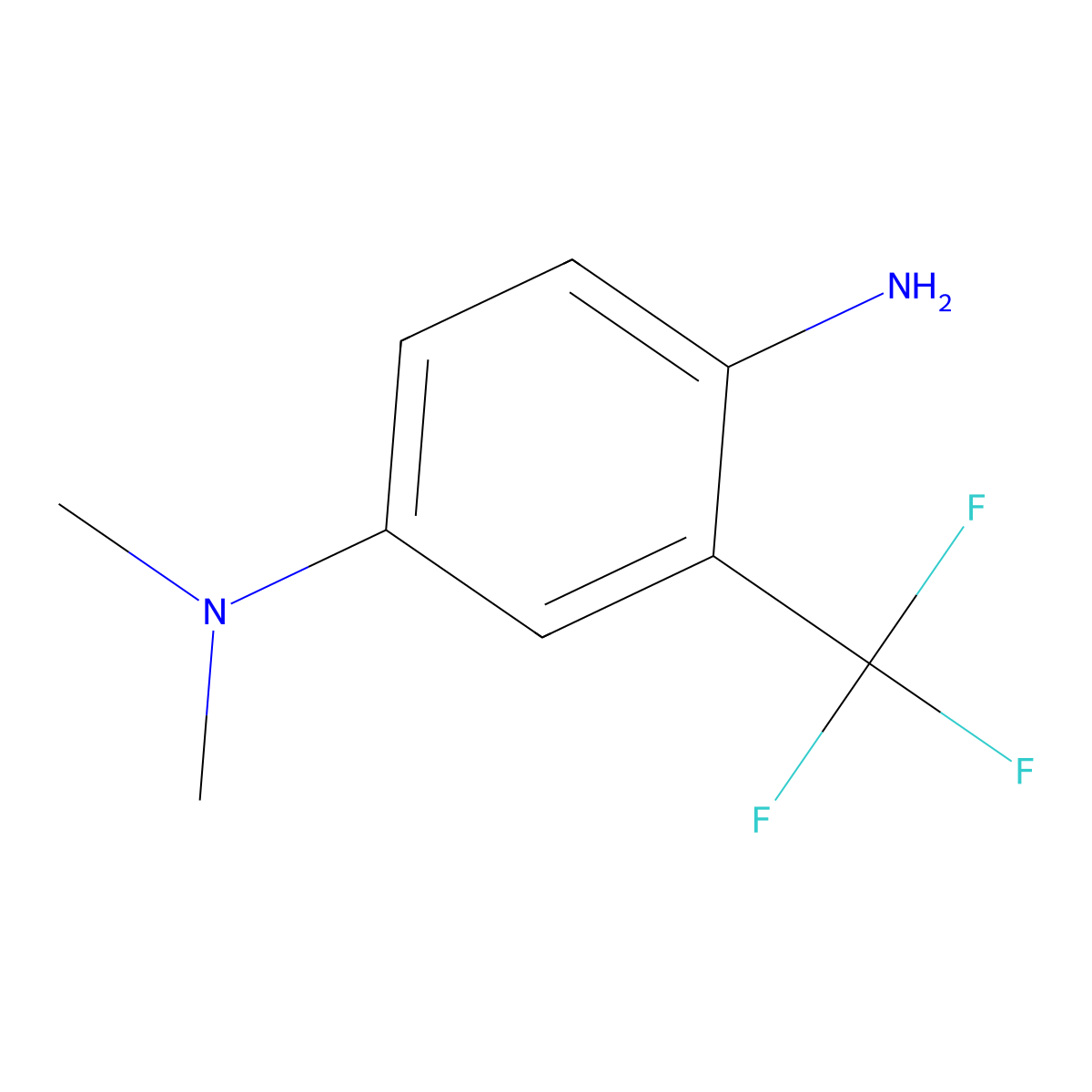 1,4-benzenediamine, N4,N4-dimethyl-2-(trifluoromethyl)- molecular structure, CAS 73164-30-4
