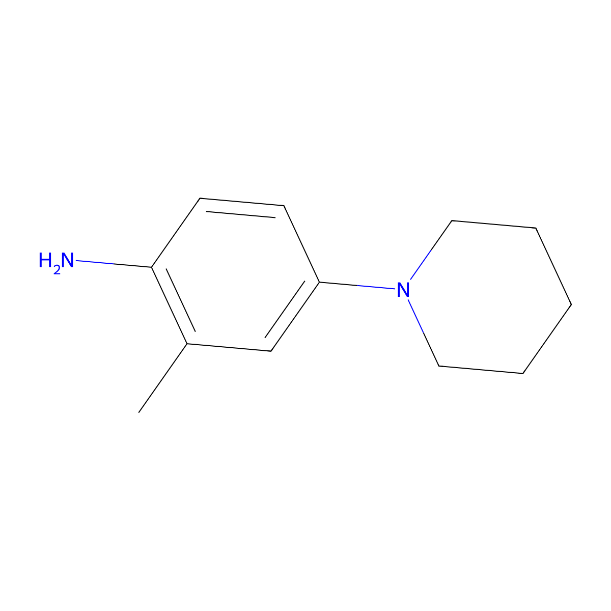 2-Methyl-4-(piperidin-1-yl)aniline molecular structure, CAS 73164-32-6