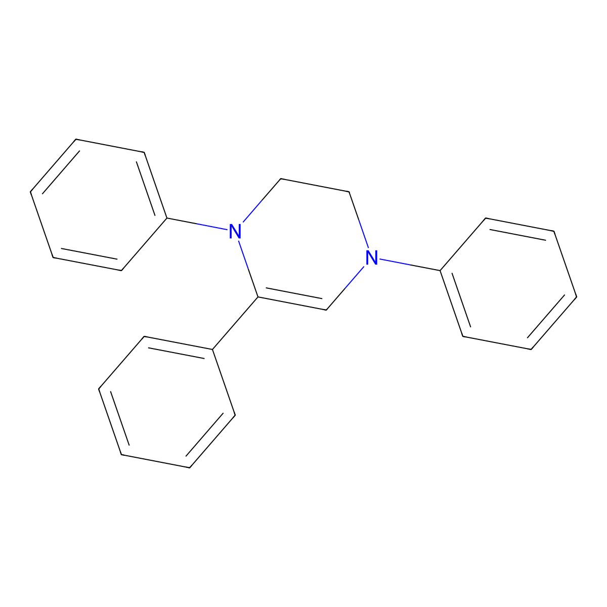 Pyrazine, 1,2,3,4-tetrahydro-1,4,5-triphenyl- molecular structure, CAS 73166-14-0