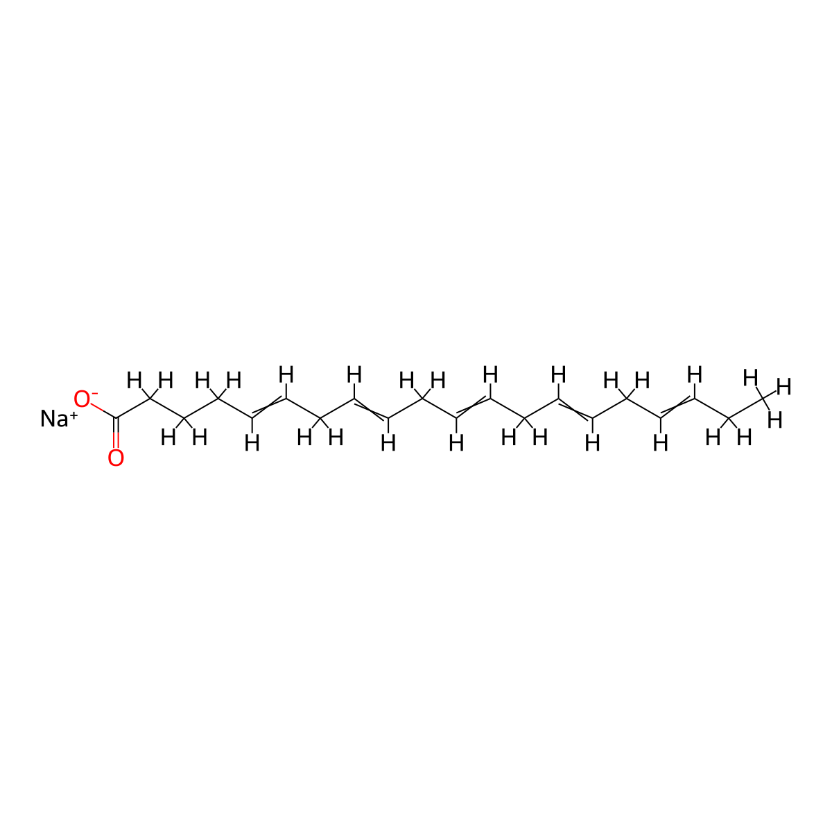 Sodium (5Z,8Z,11Z,14Z,17Z)-icosa-5,8,11,14,17-pentaenoate molecular structure, CAS 73167-03-0