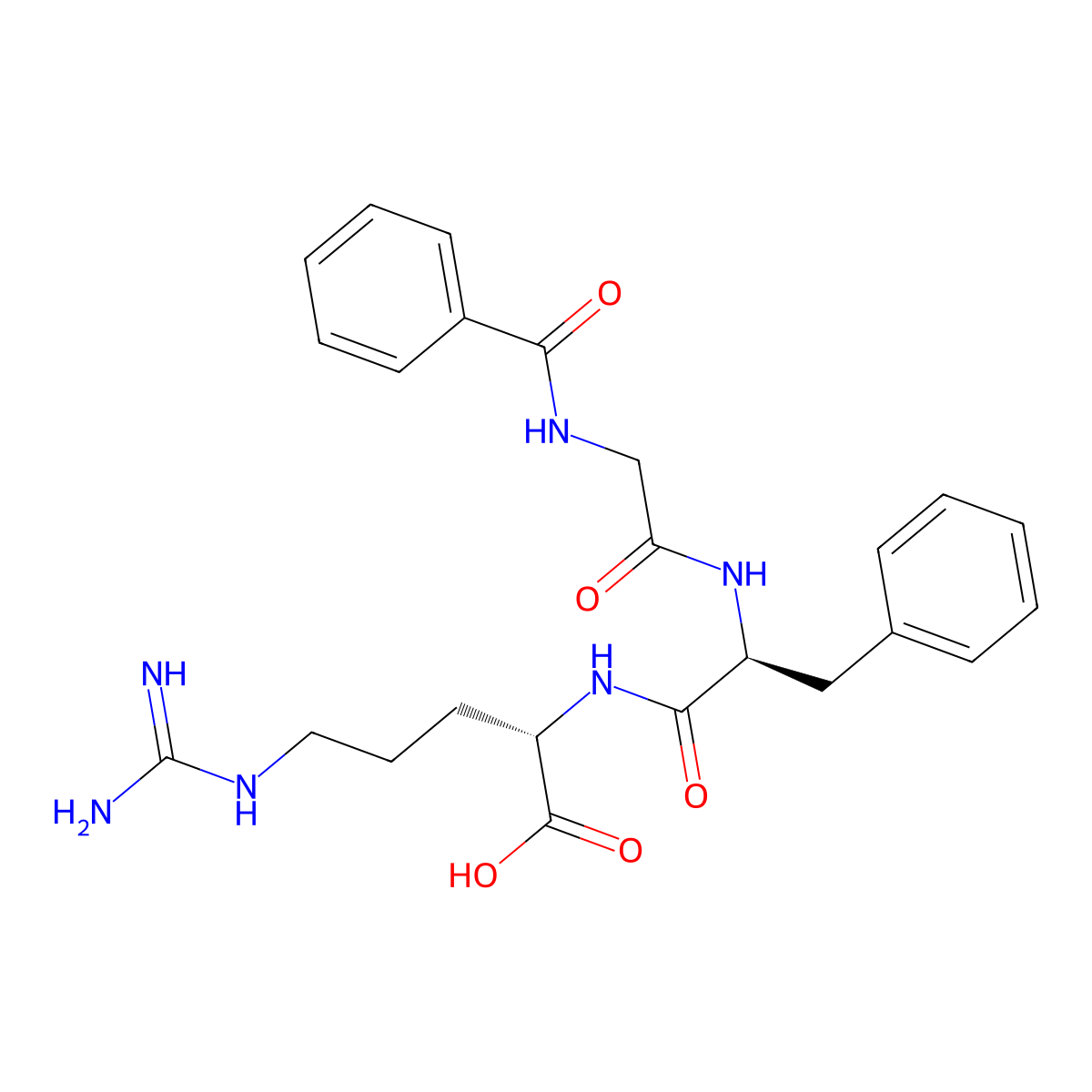 Hippuryl-phenylalanyl-arginine molecular structure, CAS 73167-83-6