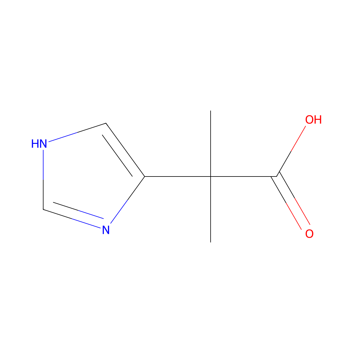 2-(1H-imidazol-4-yl)-2-methylpropanoic acid molecular structure, CAS 731746-84-2