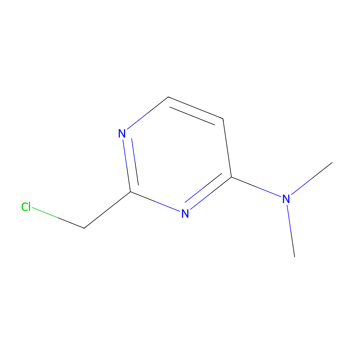 2-(chloromethyl)-N,N-dimethylpyrimidin-4-amine molecular structure, CAS 731757-43-0
