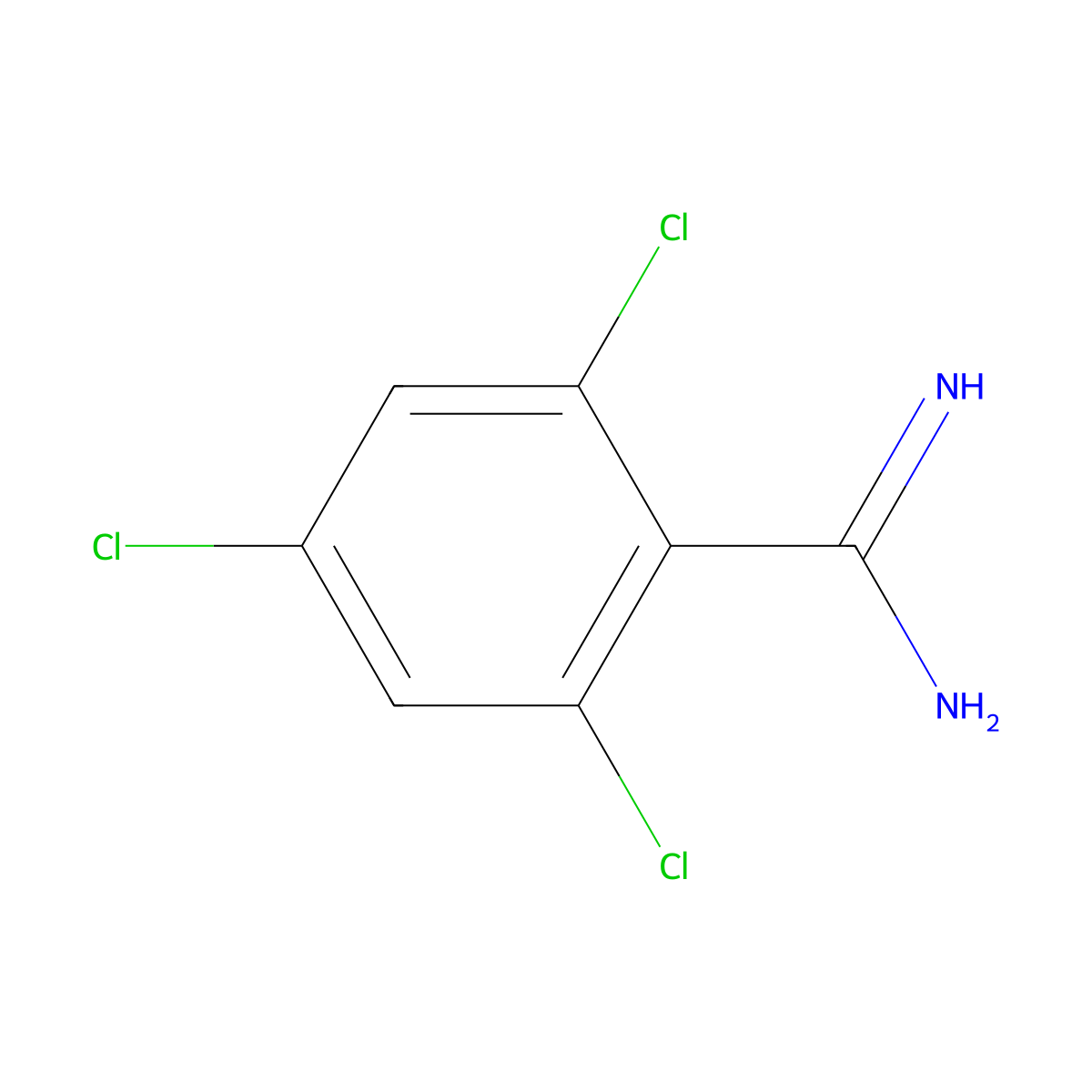 2,4,6-Trichlorobenzene-1-carboximidamide molecular structure, CAS 731764-13-9