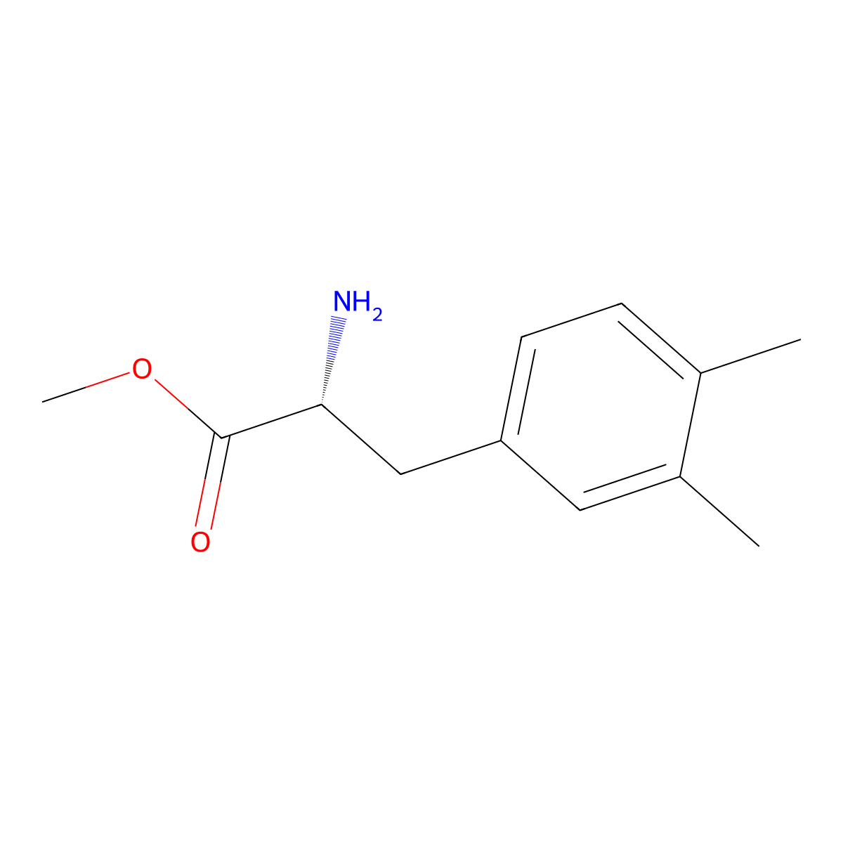 Methyl (R)-2-amino-3-(3,4-dimethylphenyl)propanoate molecular structure, CAS 731765-88-1