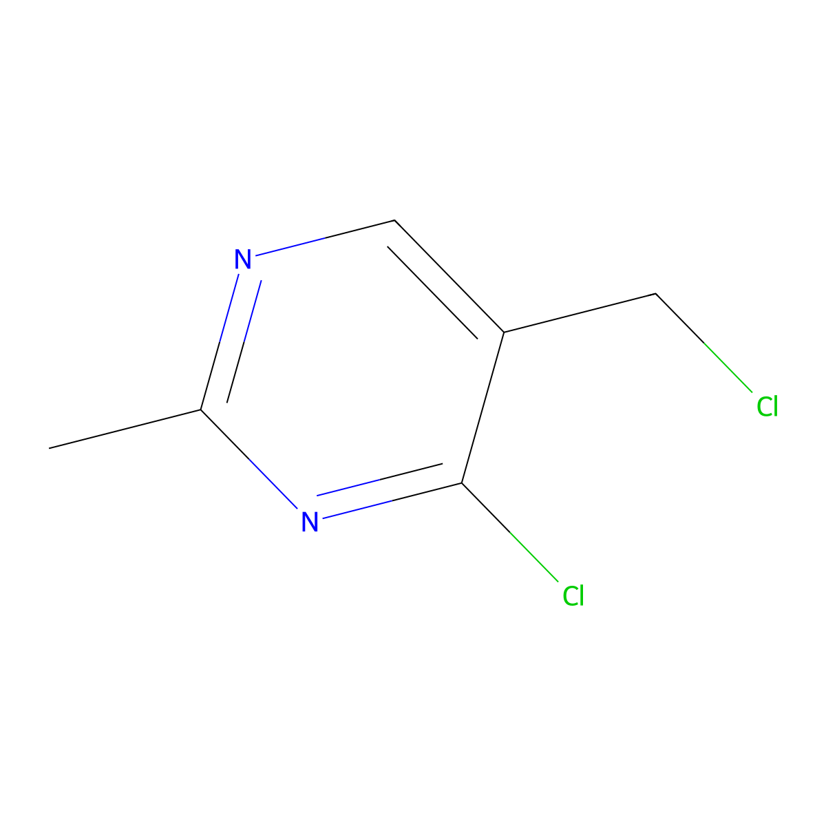 4-Chloro-5-(chloromethyl)-2-methylpyrimidine molecular structure, CAS 731766-78-2