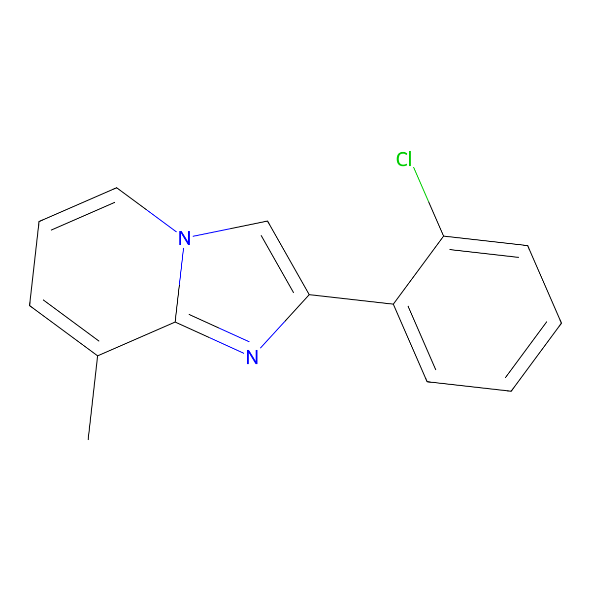 2-(2-Chlorophenyl)-8-methylimidazo[1,2-a]pyridine molecular structure, CAS 731767-30-9