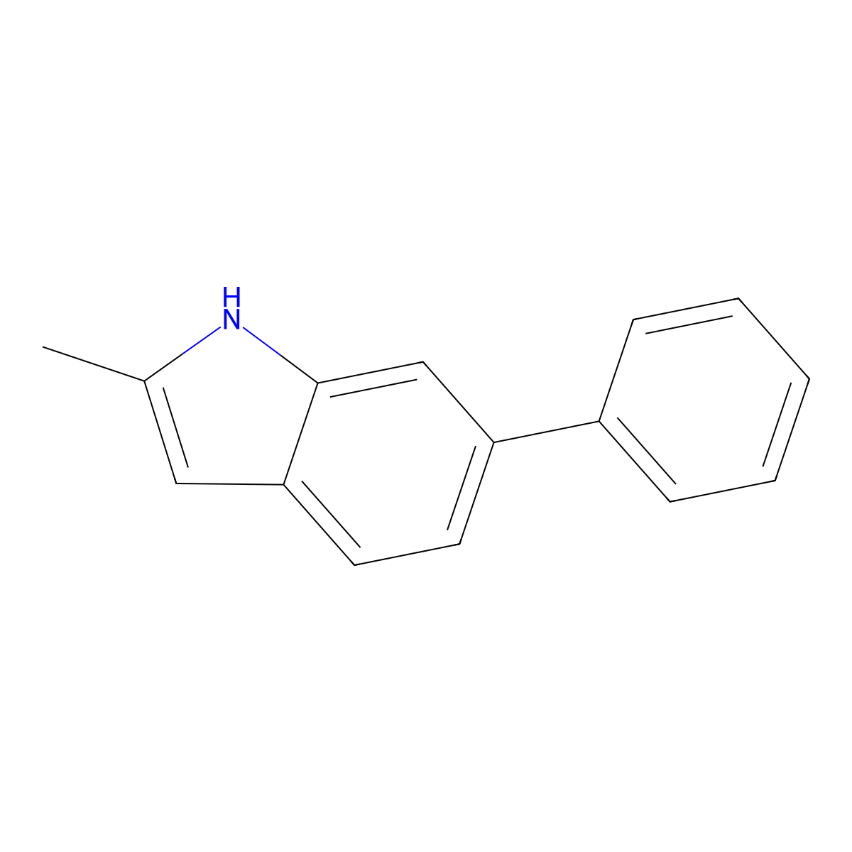 1h-Indole,2-methyl-6-phenyl- molecular structure, CAS 73177-32-9