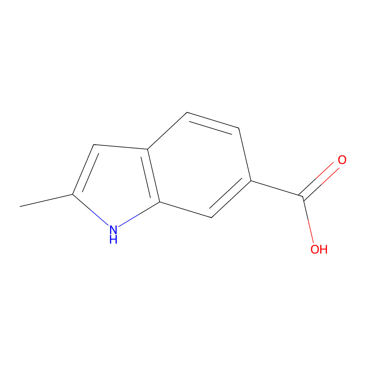 2-Methyl-1H-indole-6-carboxylic acid molecular structure, CAS 73177-33-0