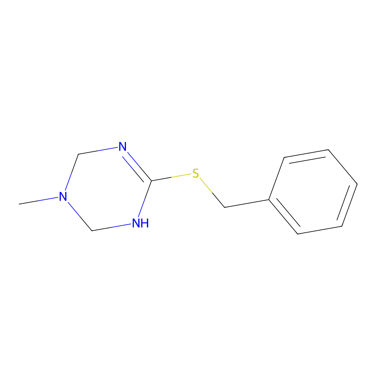 6-(Benzylthio)-3-methyl-1,2,3,4-tetrahydro-1,3,5-triazine molecular structure, CAS 731771-46-3