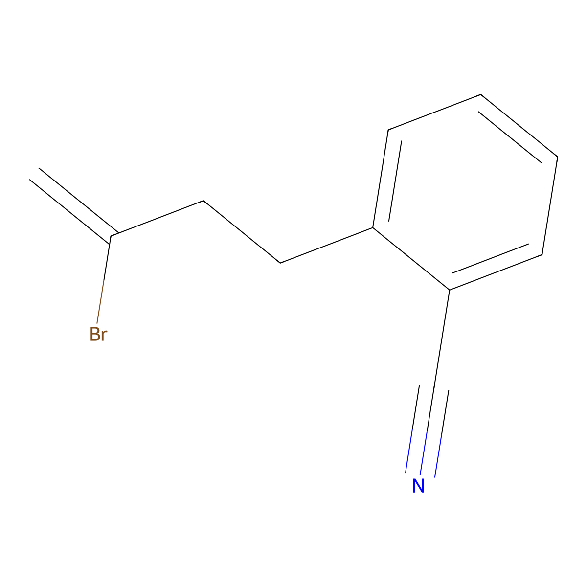 2-Bromo-4-(2-cyanophenyl)-1-butene molecular structure, CAS 731772-67-1