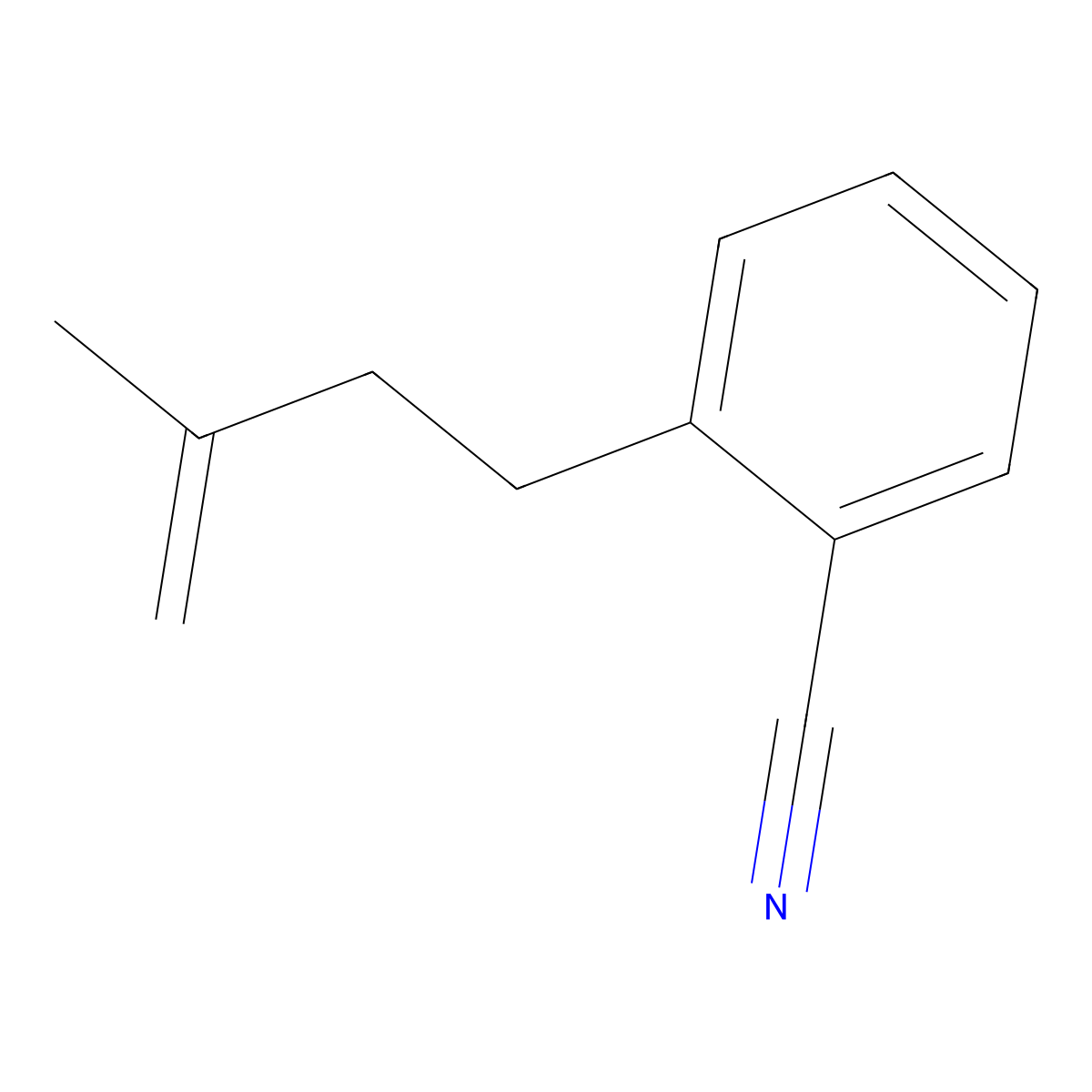 2-(3-Methylbut-3-en-1-yl)benzonitrile molecular structure, CAS 731772-68-2