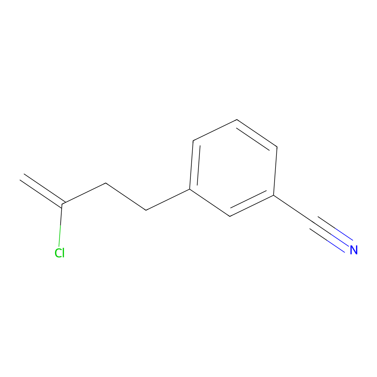 2-Chloro-4-(3-cyanophenyl)-1-butene molecular structure, CAS 731772-70-6