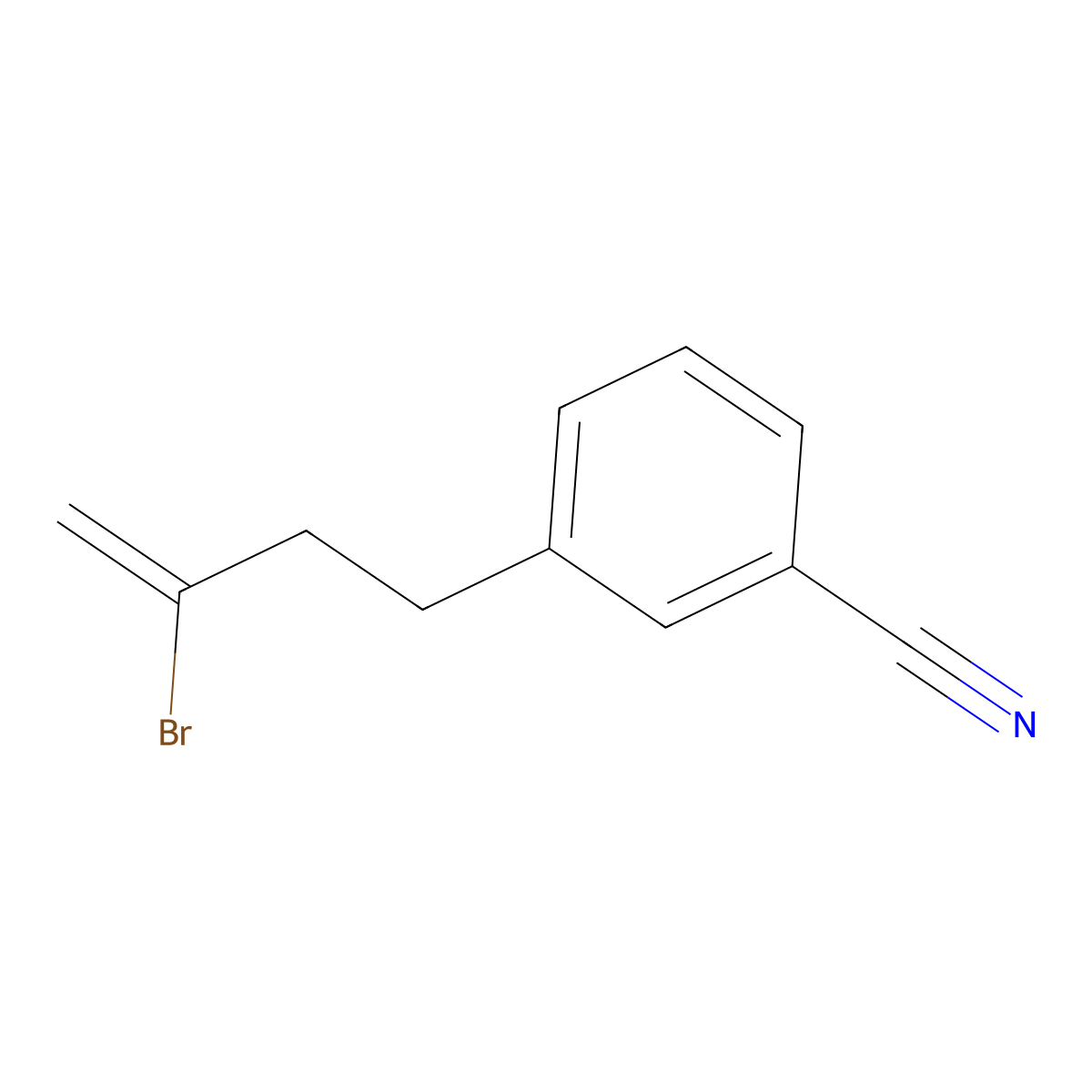 2-Bromo-4-(3-cyanophenyl)-1-butene molecular structure, CAS 731772-72-8