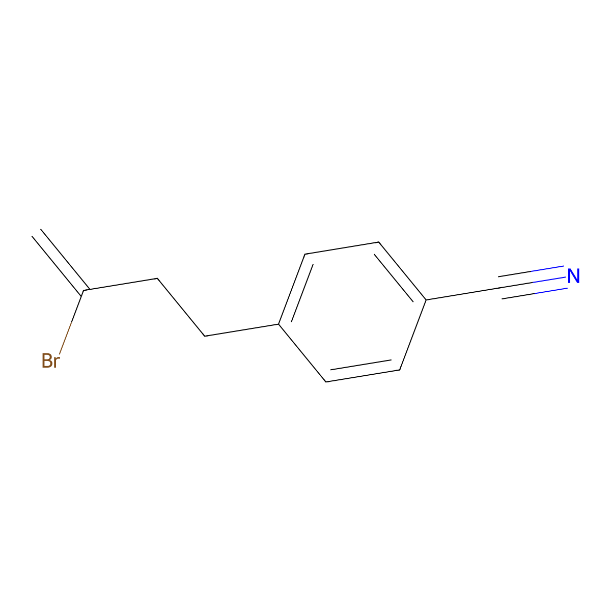 2-Bromo-4-(4-cyanophenyl)-1-butene molecular structure, CAS 731772-76-2