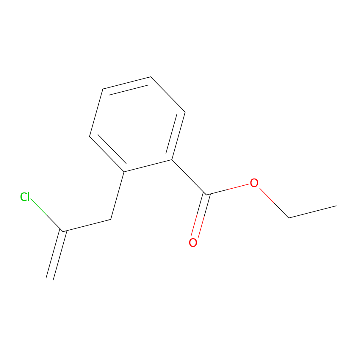 3-(2-Carboethoxyphenyl)-2-chloro-1-propene molecular structure, CAS 731772-78-4