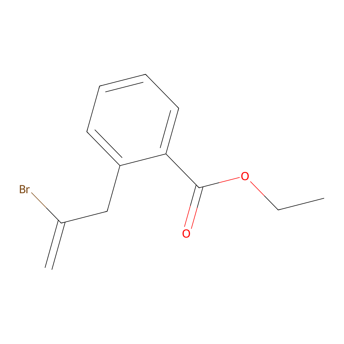 2-Bromo-3-(2-carboethoxyphenyl)-1-propene molecular structure, CAS 731772-80-8