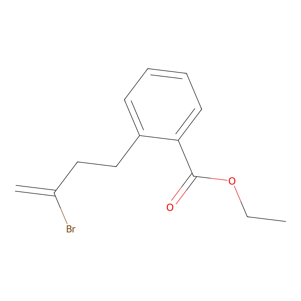 2-Bromo-4-(2-carboethoxyphenyl)-1-butene molecular structure, CAS 731772-81-9