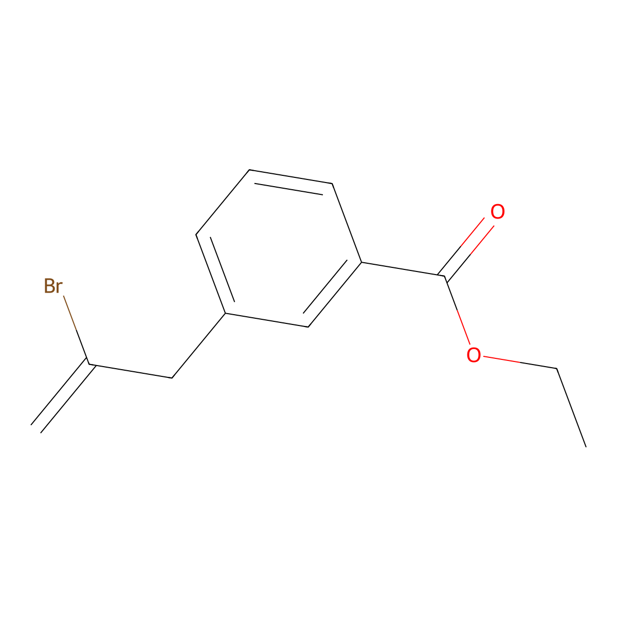 2-Bromo-3-(3-carboethoxyphenyl)-1-propene molecular structure, CAS 731772-86-4