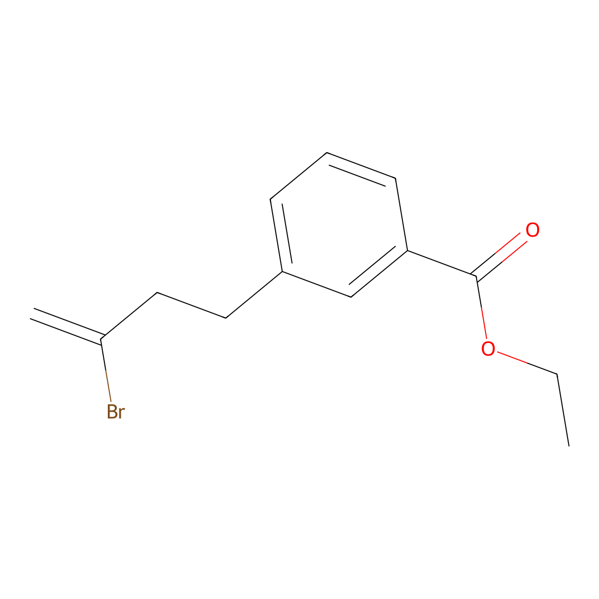 2-Bromo-4-(3-carboethoxyphenyl)-1-butene molecular structure, CAS 731772-87-5