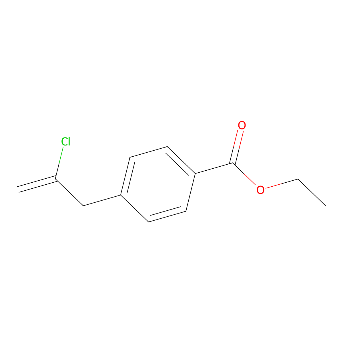 3-(4-Carboethoxyphenyl)-2-chloro-1-propene molecular structure, CAS 731772-89-7