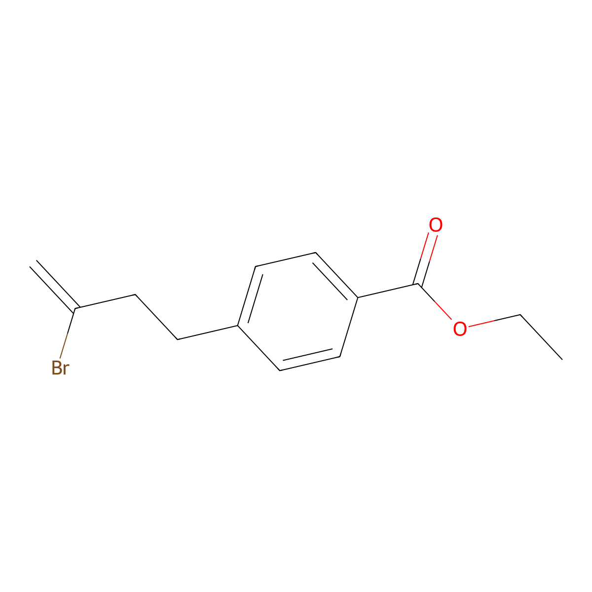 2-Bromo-4-(4-carboethoxyphenyl)-1-butene molecular structure, CAS 731772-91-1