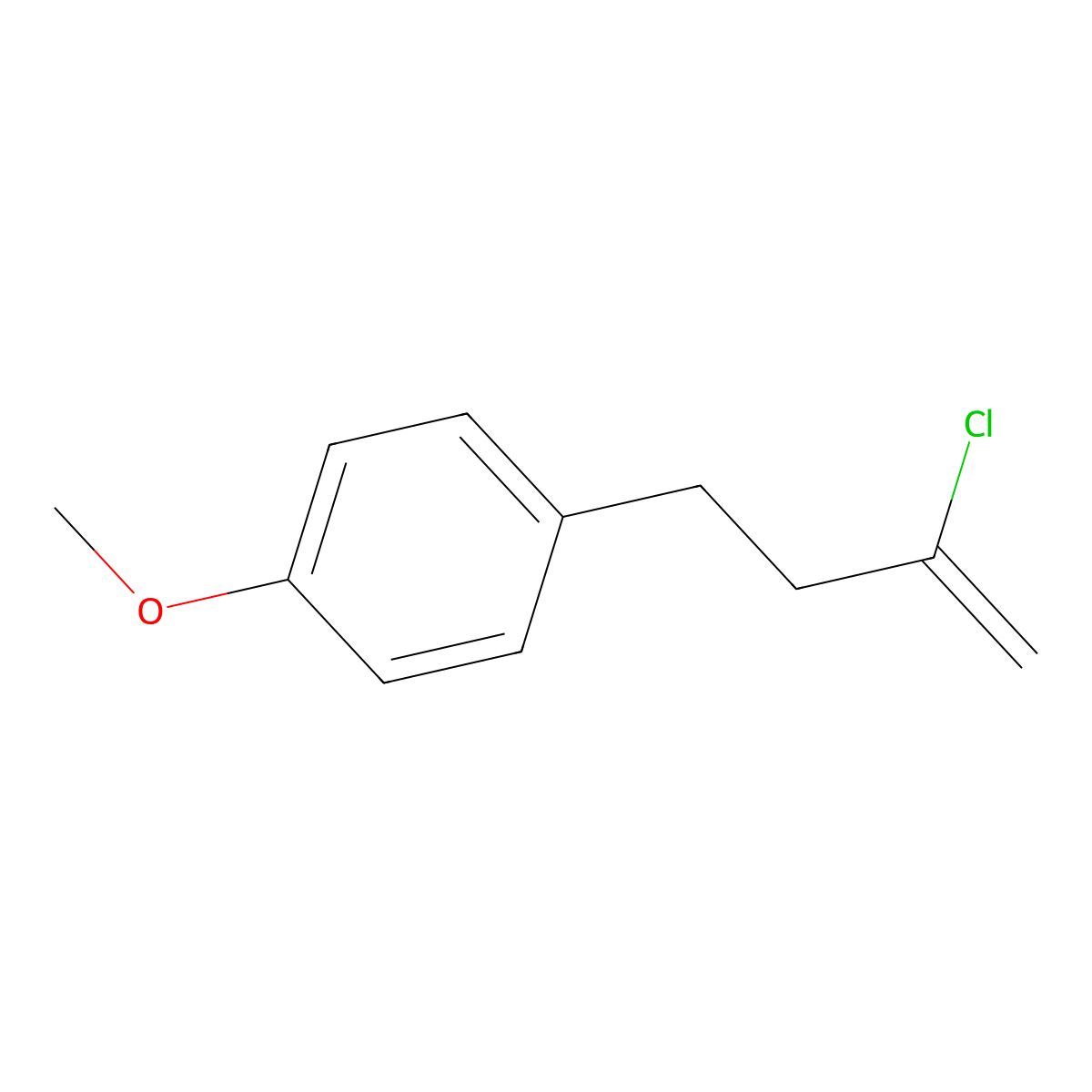 2-Chloro-4-(4-methoxyphenyl)-1-butene molecular structure, CAS 731773-19-6