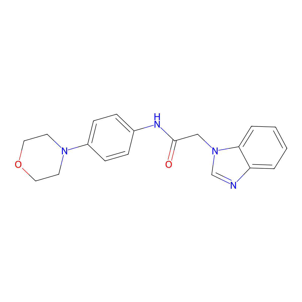 2-(benzimidazol-1-yl)-N-(4-morpholin-4-ylphenyl)acetamide molecular structure, CAS 731775-71-6