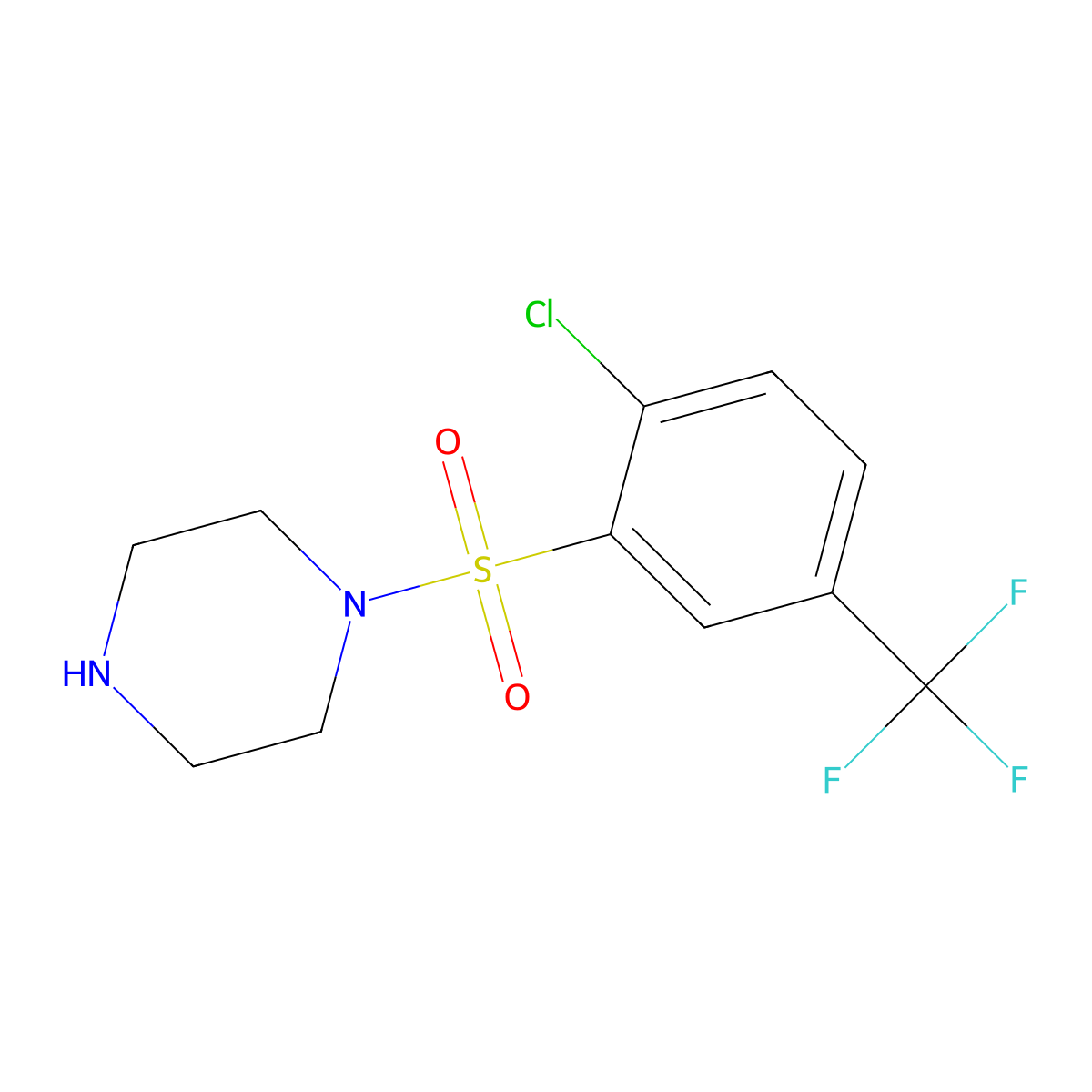 1-[2-Chloro-5-(trifluoromethyl)benzenesulfonyl]piperazine molecular structure, CAS 731776-55-9