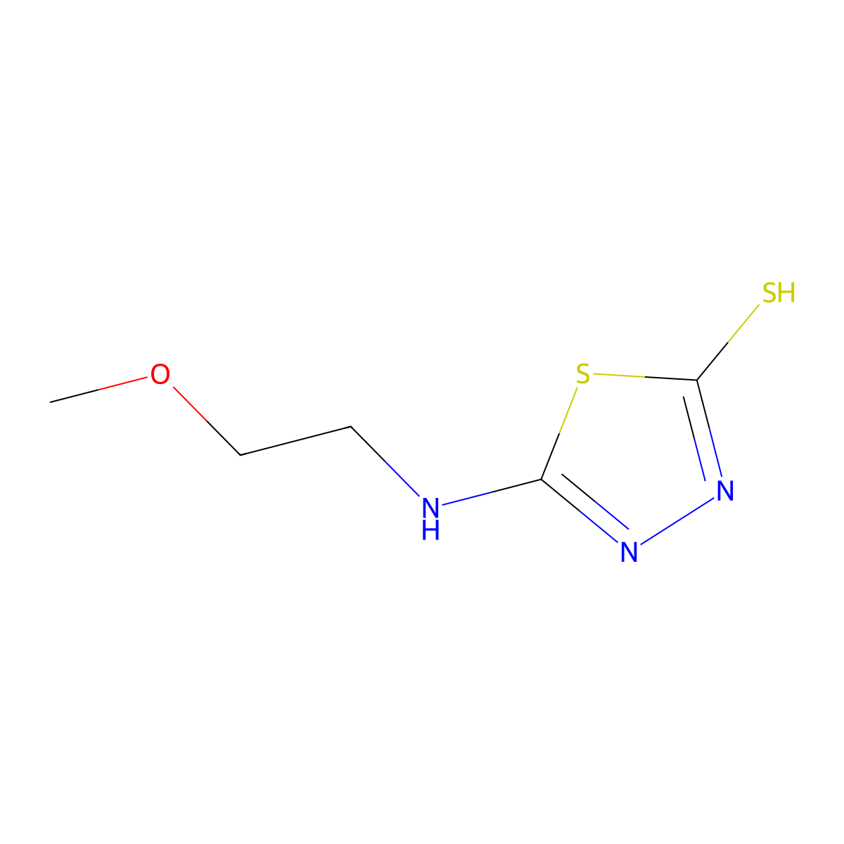 5-[(2-Methoxyethyl)amino]-1,3,4-thiadiazole-2-thiol molecular structure, CAS 731776-65-1