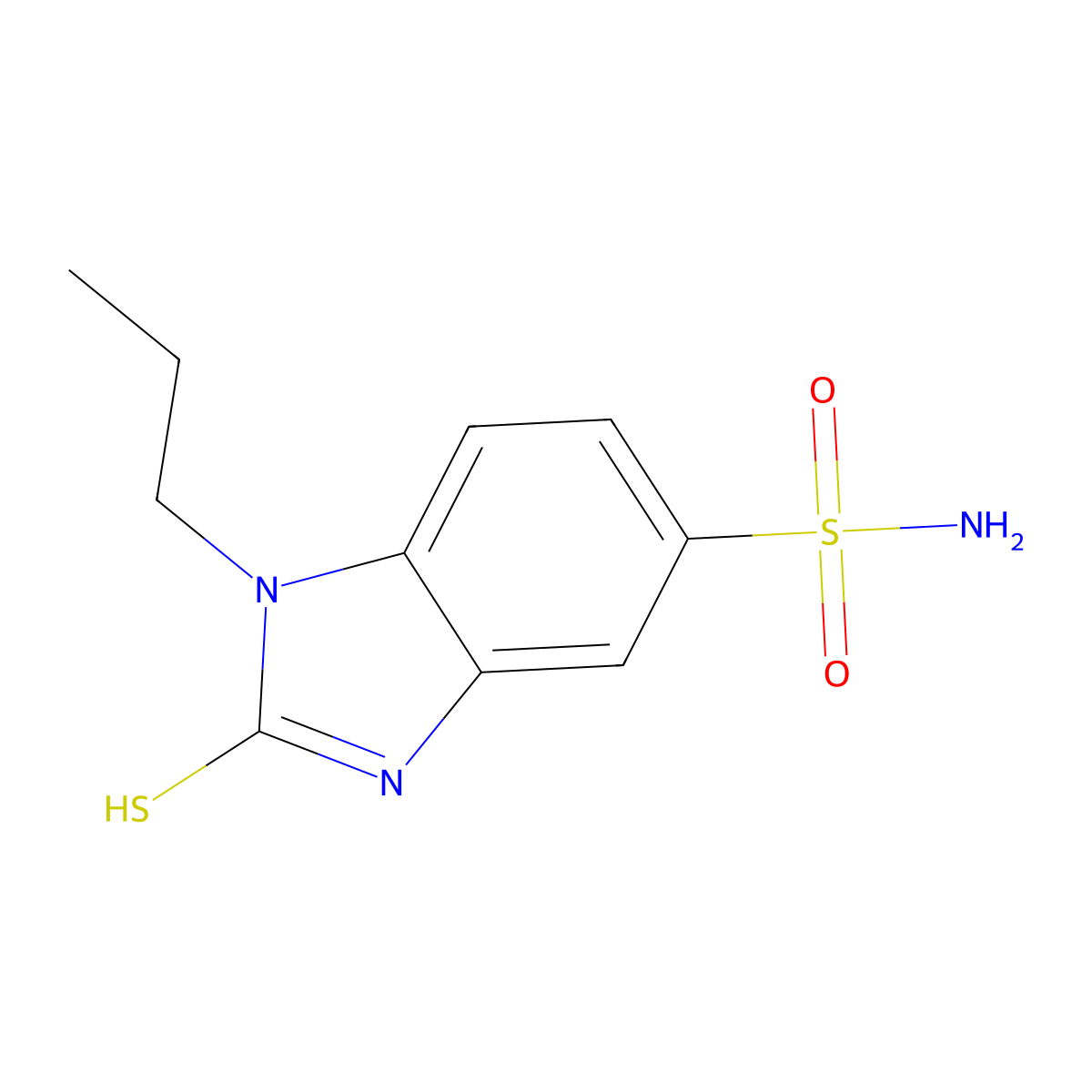 2-mercapto-1-propyl-1H-benzimidazole-5-sulfonamide molecular structure, CAS 731776-67-3