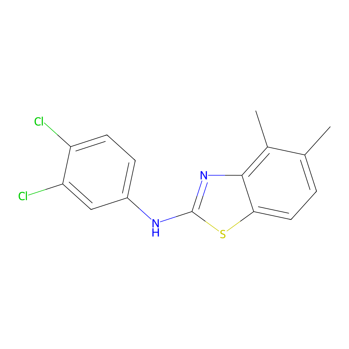 N-(3,4-dichlorophenyl)-4,5-dimethyl-1,3-benzothiazol-2-amine molecular structure, CAS 731779-03-6
