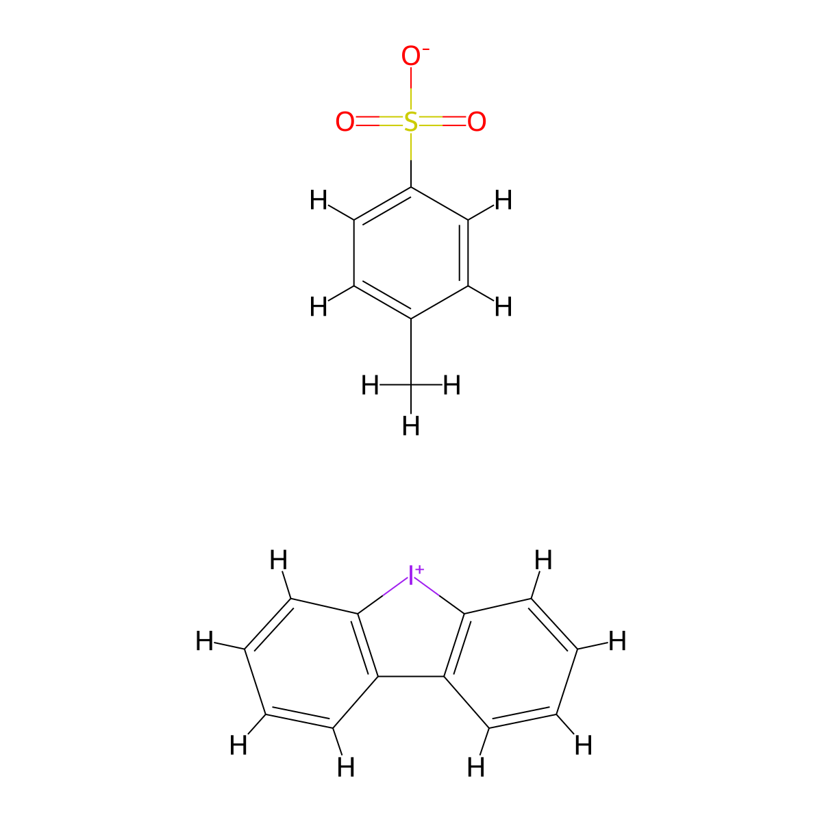 8-Iodoniatricyclo[7.4.0.02,7]trideca-1(13),2,4,6,9,11-hexaene;4-methylbenzenesulfonate molecular structure, CAS 73178-15-1