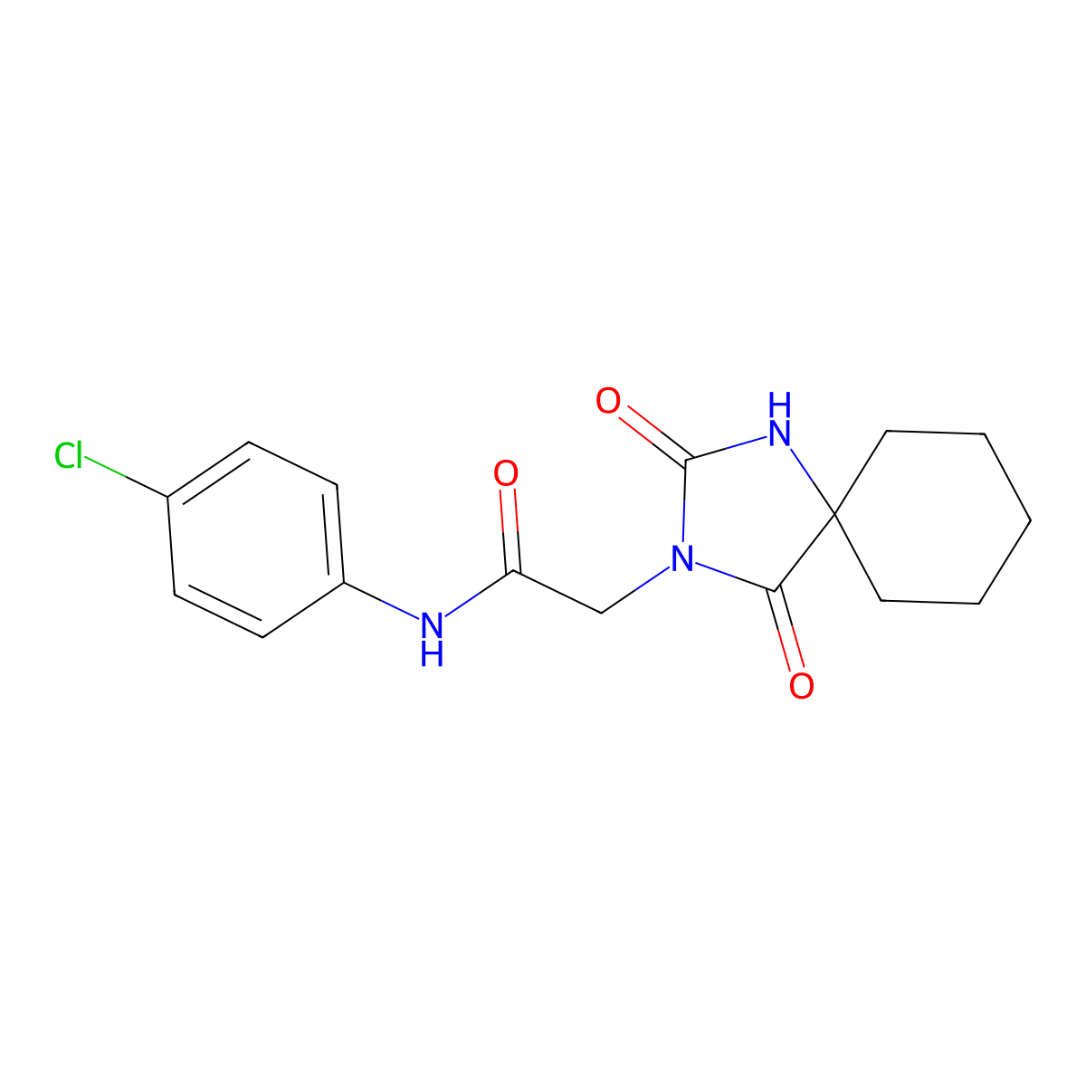 N-(4-chlorophenyl)-2-(2,4-dioxo-1,3-diazaspiro[4.5]dec-3-yl)acetamide molecular structure, CAS 731781-51-4