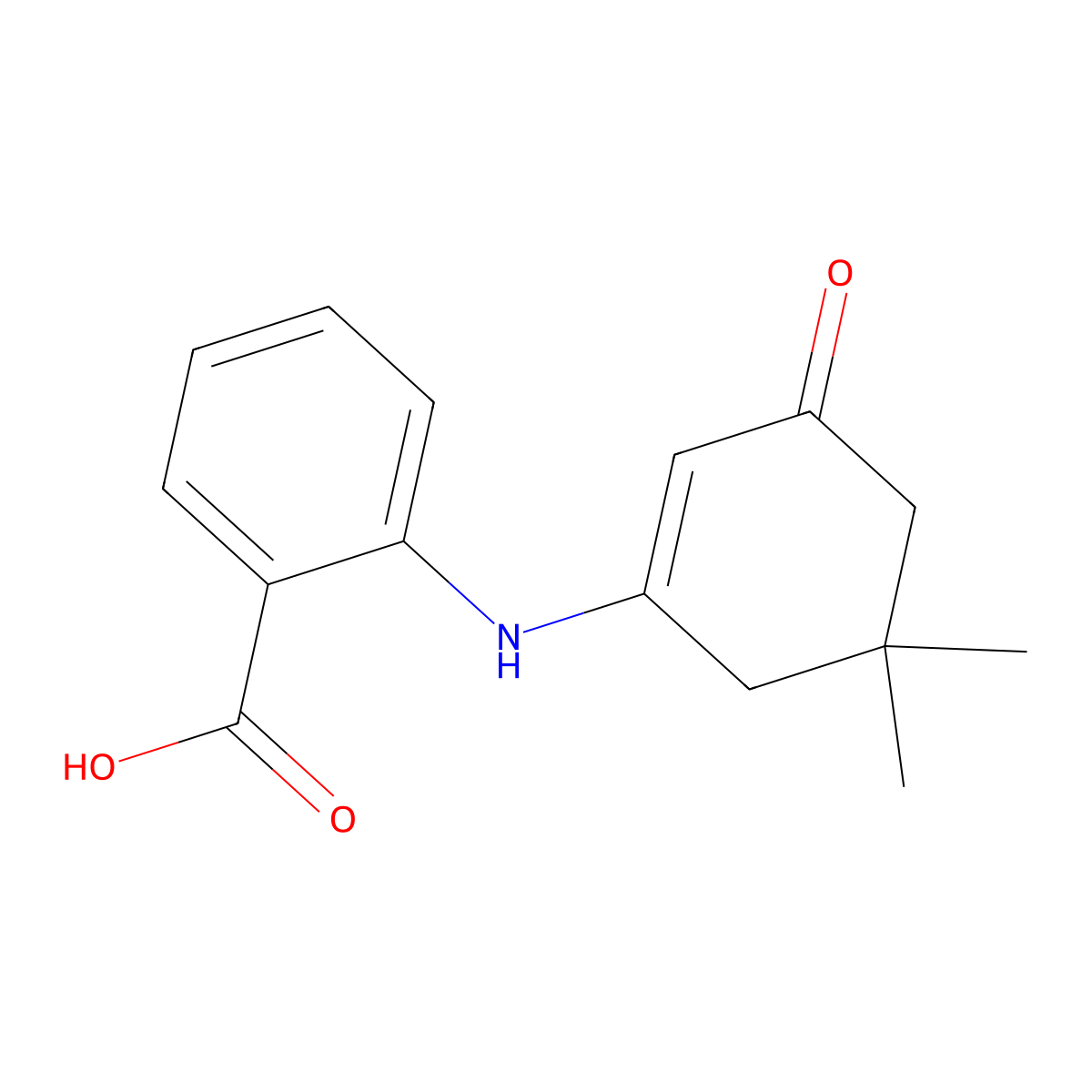 2-[(5,5-Dimethyl-3-oxocyclohex-1-en-1-yl)amino]benzoic acid molecular structure, CAS 731785-06-1