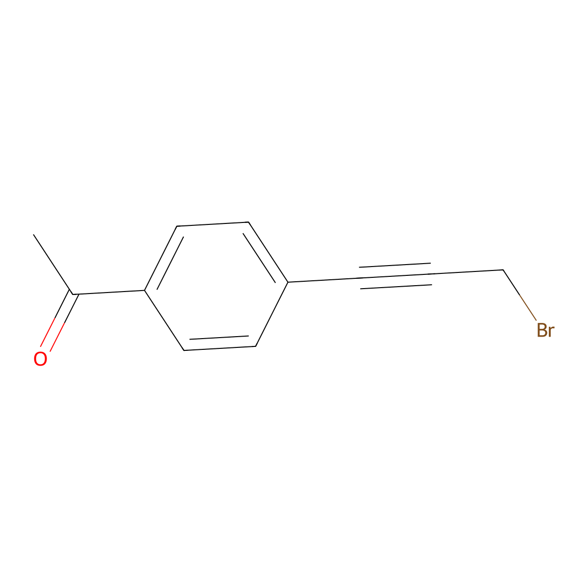 1-[4-(3-Bromoprop-1-yn-1-yl)phenyl]ethan-1-one molecular structure, CAS 731785-24-3