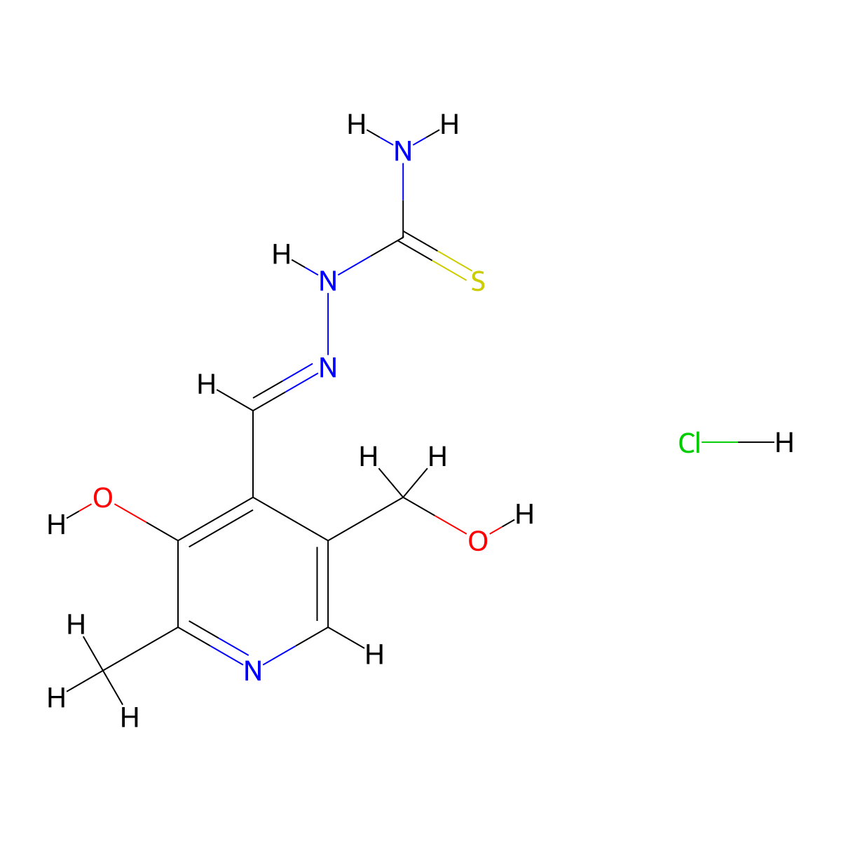 ({[3-Hydroxy-5-(hydroxymethyl)-2-methylpyridin-4-yl]methylidene}amino)thiourea hydrochloride molecular structure, CAS 731794-67-5