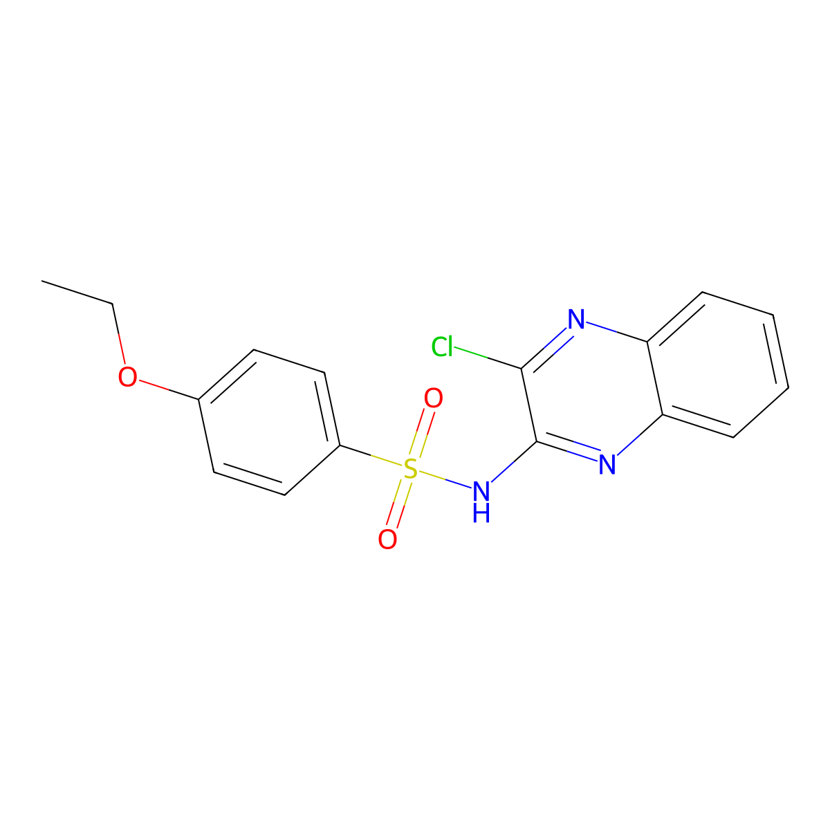 N-(3-chloroquinoxalin-2-yl)-4-ethoxybenzenesulfonamide molecular structure, CAS 731795-55-4