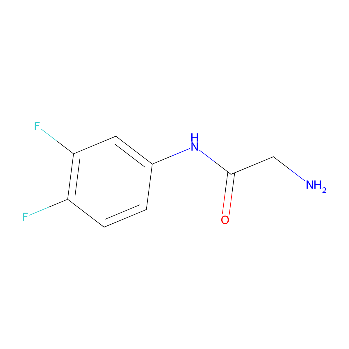 2-amino-N-(3,4-difluorophenyl)acetamide molecular structure, CAS 731795-74-7