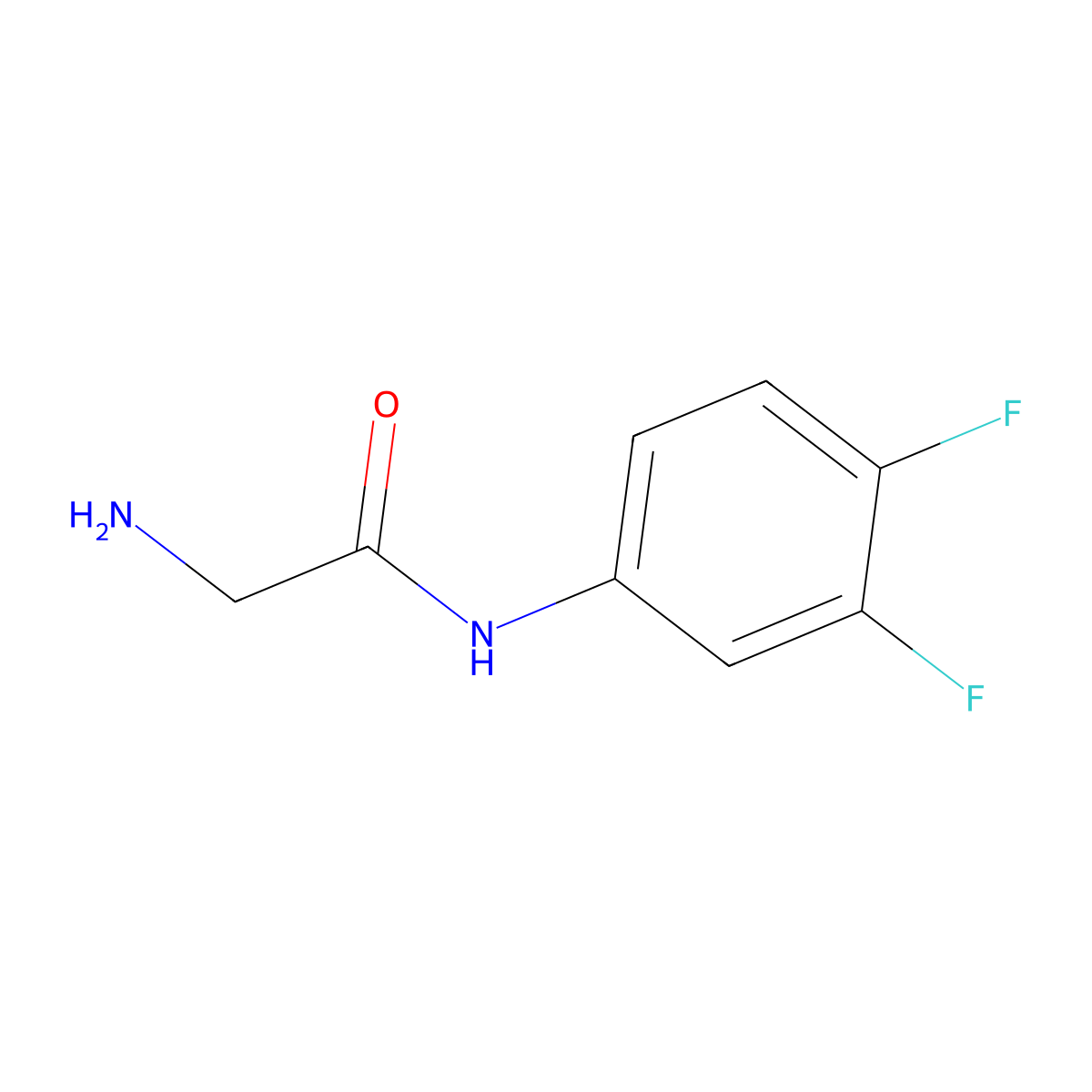 2-amino-N-(3,4-difluorophenyl)acetamide molecular structure, CAS 731795-74-7
